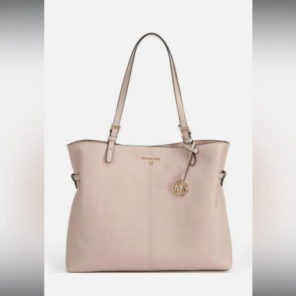 Michael Kors Powder Pink Pebbled Leather Large Tote Preppy Luxury Daily Casual - Picture 1 of 16